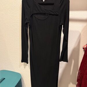 Elegant Black Long Sleeve Dress